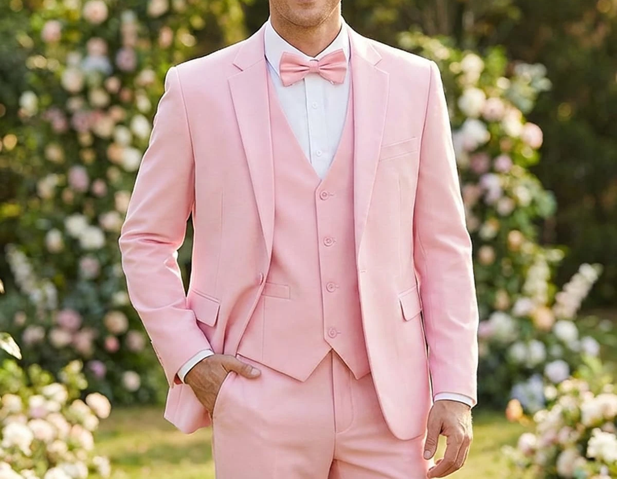 

Men's 3-Piece Slim Fit Suit Single Button Blazer Vest Pants Set for Wedding Business Formal Suit for Men