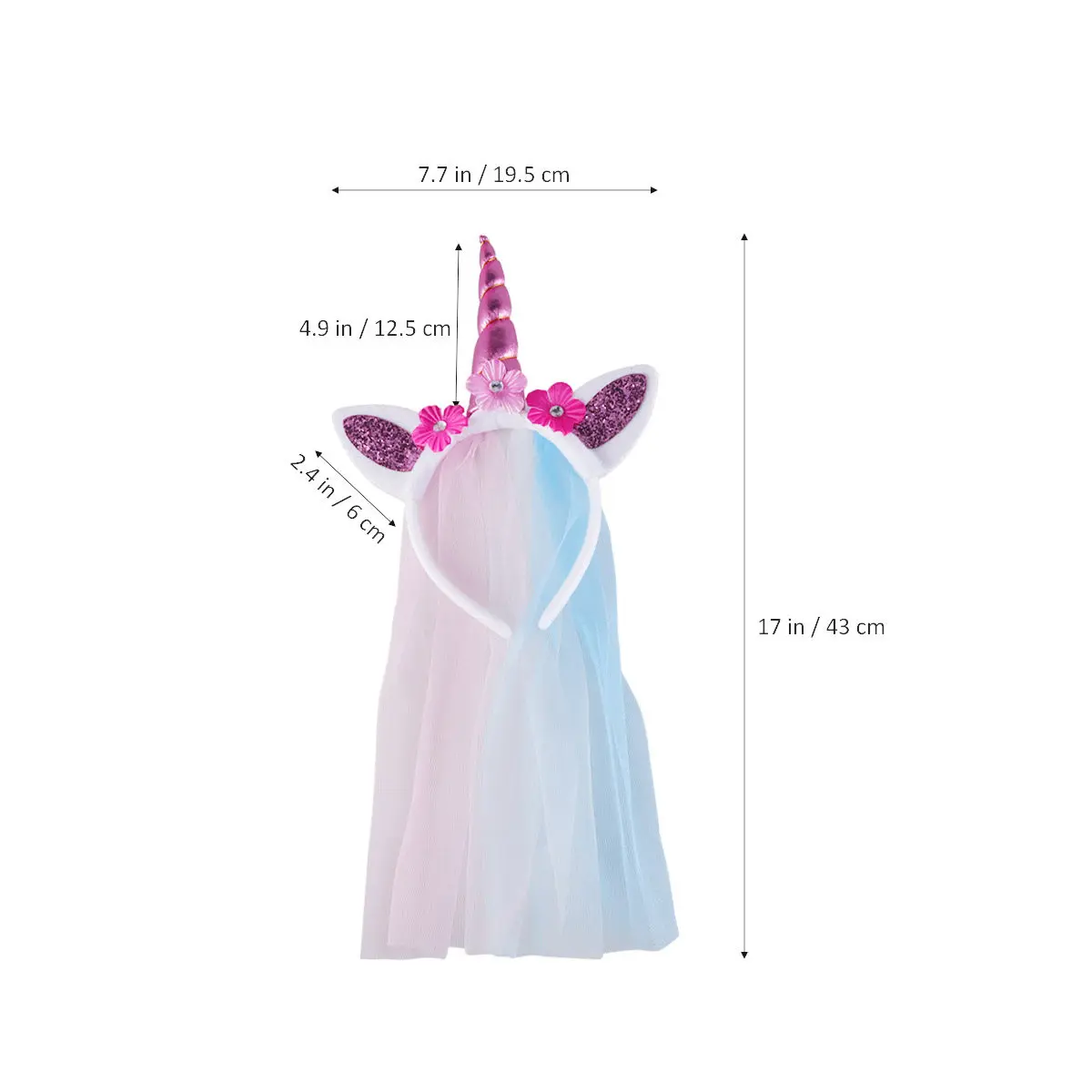 Diadema de unicornio para niñas, accesorios para la cabeza coloridos y a la moda, diseño cómodo y suave, ideal para fiestas de baile, banquetes, escenario