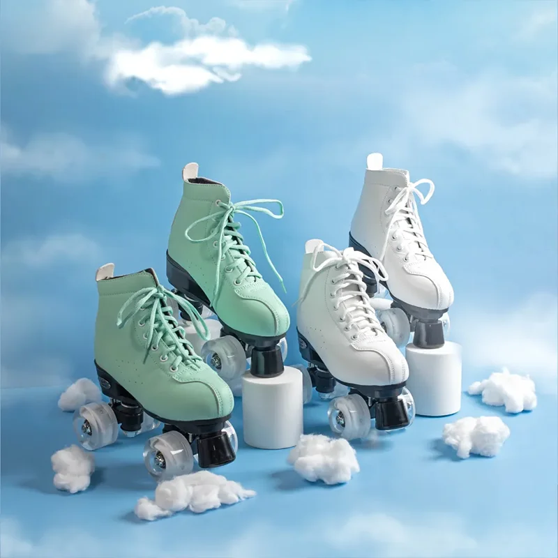 

EACH New Arrival Rental Cheap Quad 4 Wheels Leather Skates Roller Skate Shoes Unisex Roller Skates for Women Adults Girl