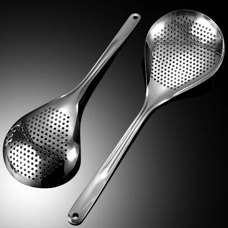 2/1PCS 304 Stainless Steel Strainer Spoon Kitchen Colander Spoon Spoon Filter Strainer Food ScoopPerforated Skimmer Colander