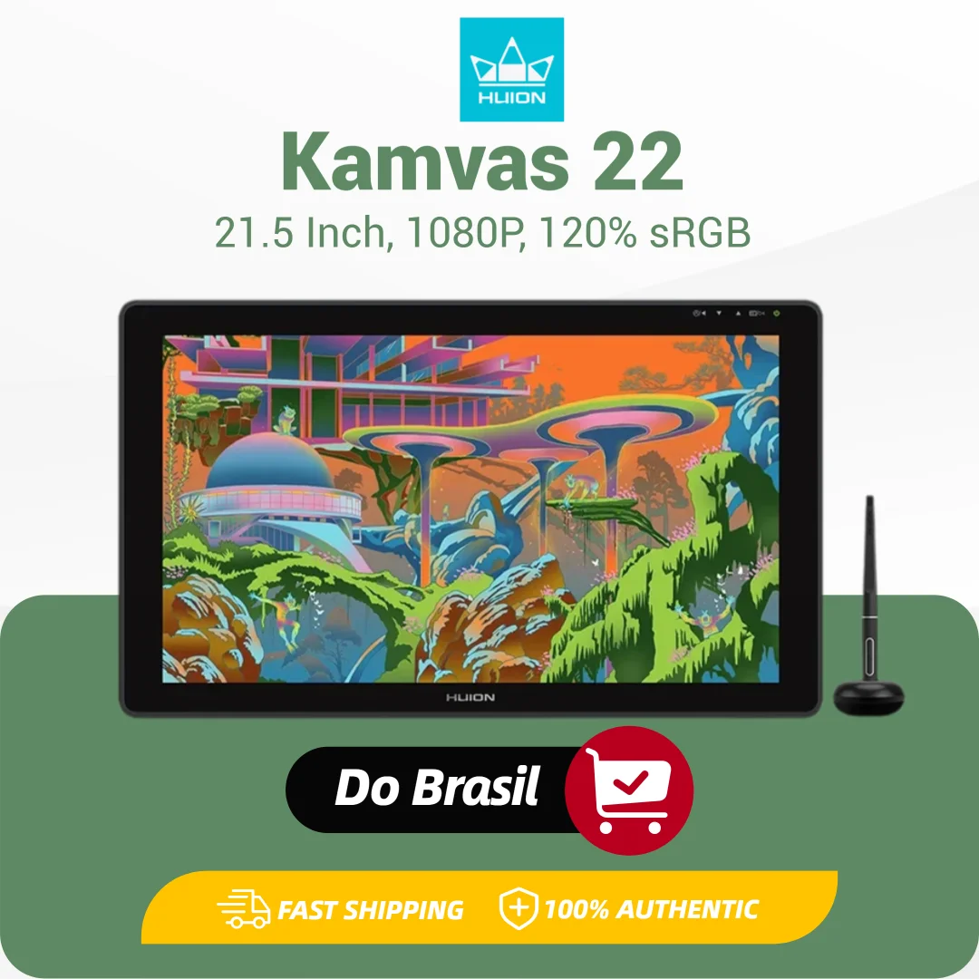 Mesa digitalizadora Huion Kamvas 22 Tablet Gráfico Monitor de 21, 5 polegadas Tela Compatível com Windows/mac // Linux/Android USB3.1 GEN1 DP1.2