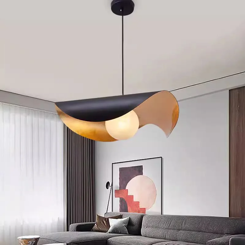 

BOSSEN Scandinavian Modern Minimalist Personalized Black LED Pendant Light for Home, Bedroom, Study, Dining Room