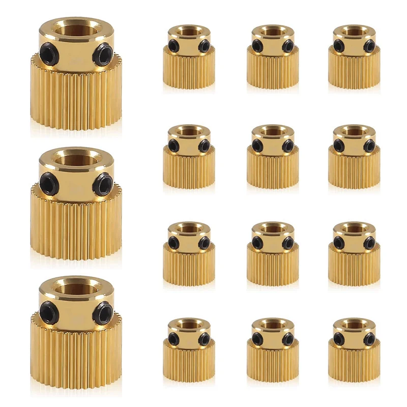 

QWE-15Pcs Extruder Wheel 40 Teeth Gear Brass Extruder Wheel Gear 3D Printer Parts Compatible With CR-10, S4, S5, Ender 3