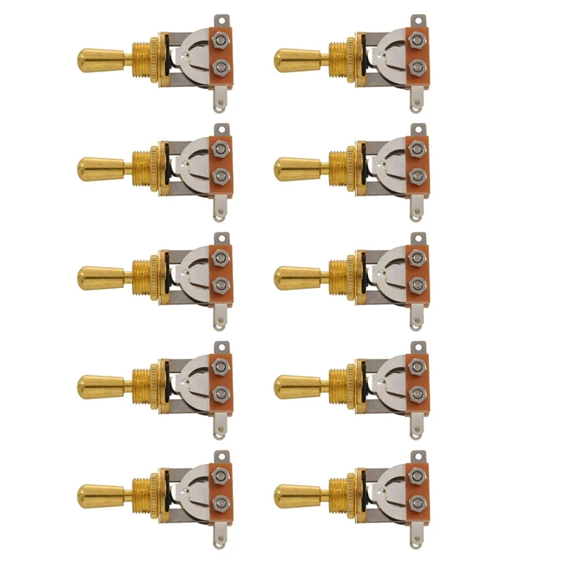

10X золотистый Трехходовой переключатель для электрогитары, переключатель с латунным наконечником