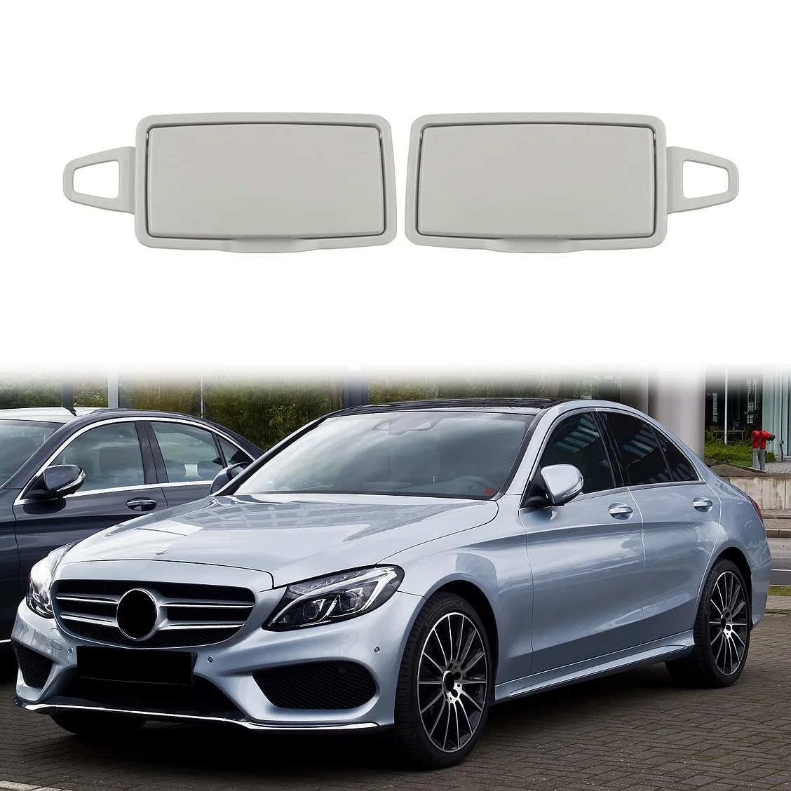 Car Front Left Sun Shade Visor Makeup Cosmetic Mirror Cover Replacement for C Class GLC W205 W253