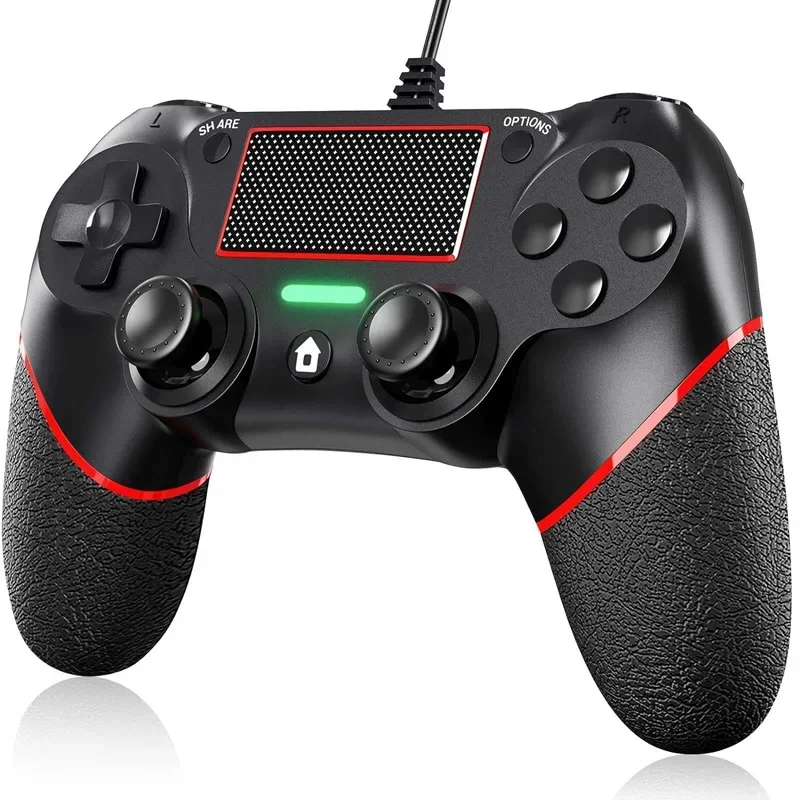 Controller cablato per Controller PS4 cablato per Sony Playstation 4/Pro/Slim e PC Windows 11/10/8/7 con doppia vibrazione e Mot