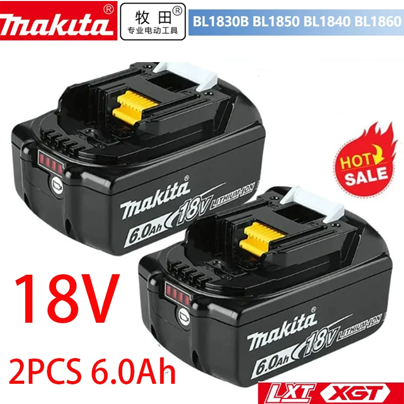 

Genuine Makita 18V Battery 6Ah BL1850B Li-ion Replacement Battery BL1850 BL1860B BL1860 BL1840B BL1830B BL1830 LXT-400 RU