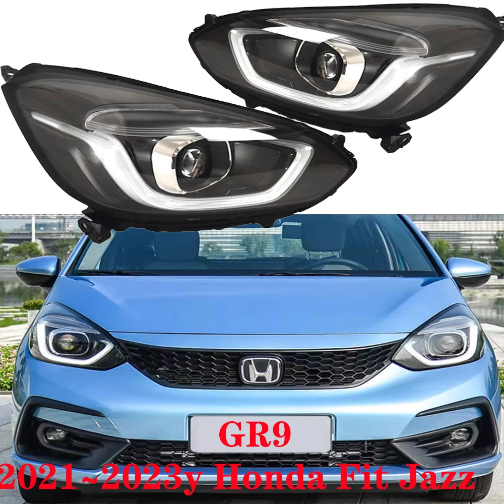 1pcs car bumper headlamp Hatch-back car for Honda Fit Jazz headlight LED 2020~2021 accessories head lamp for Honda Fit fog light