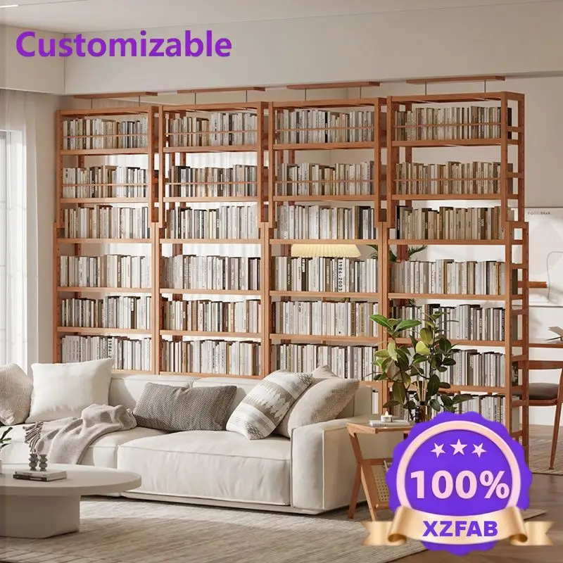 Factory Direct 2026 Solid Wood Bookshelf Shelf Floor to Floor Multi-layer Student Bookcase Bookcase Storage