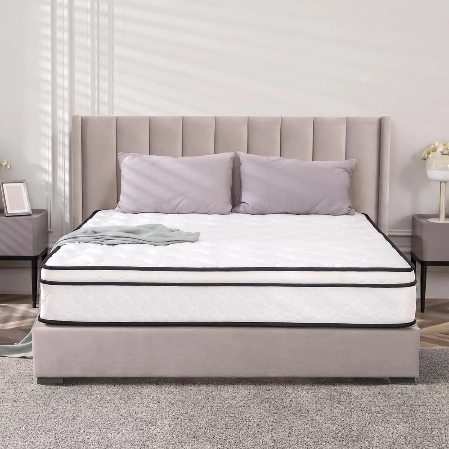 Full Mattress, 10 inch Hybrid Full Mattress in A Box, Bonnell Coil Full Size Mattress Medium Soft Feel with Memory Foam