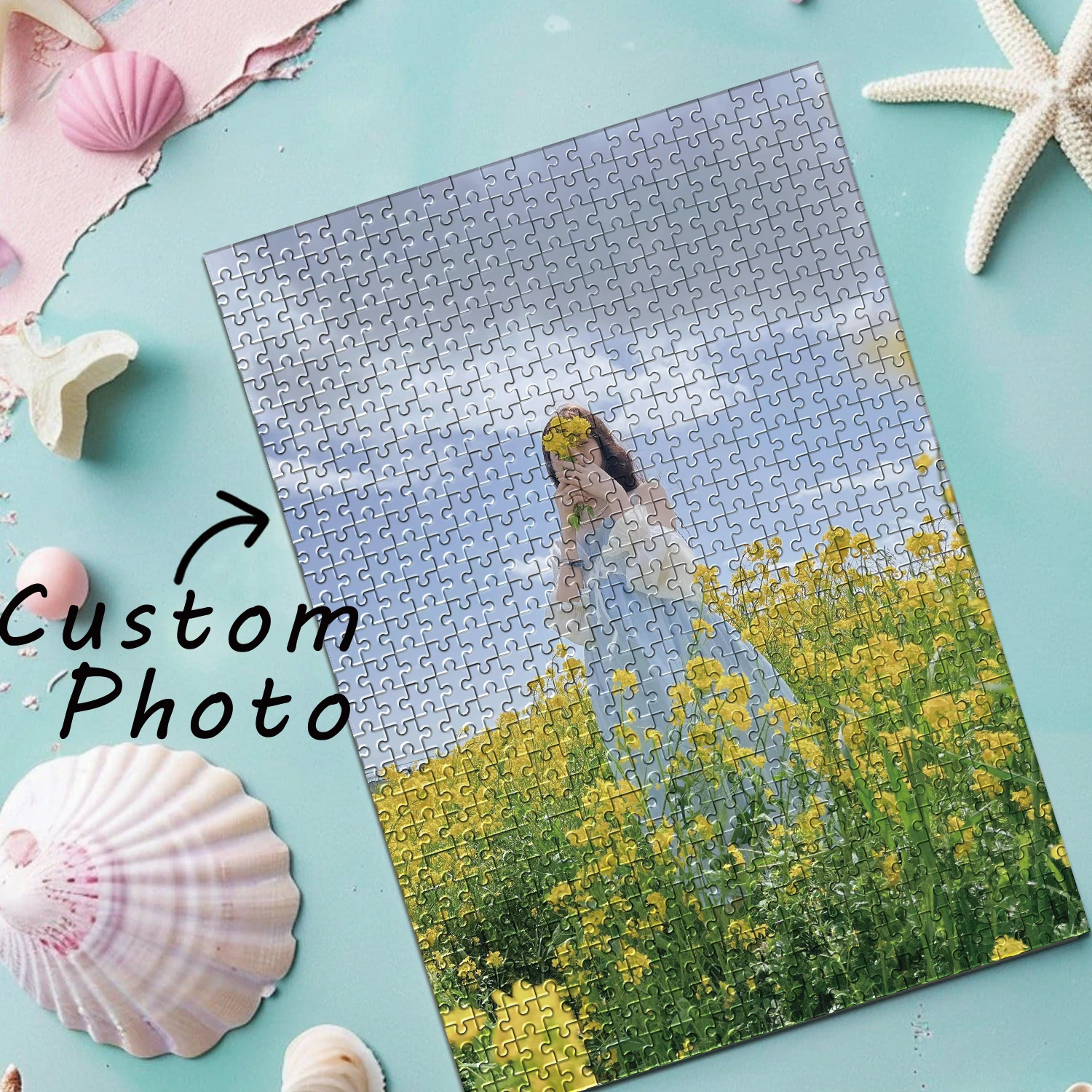 35/150/300/500/1000 قطعة النساء في منطقة زهرة بذور اللفت صور مخصصة شخصية الضغط الألغاز بازل قطع #4