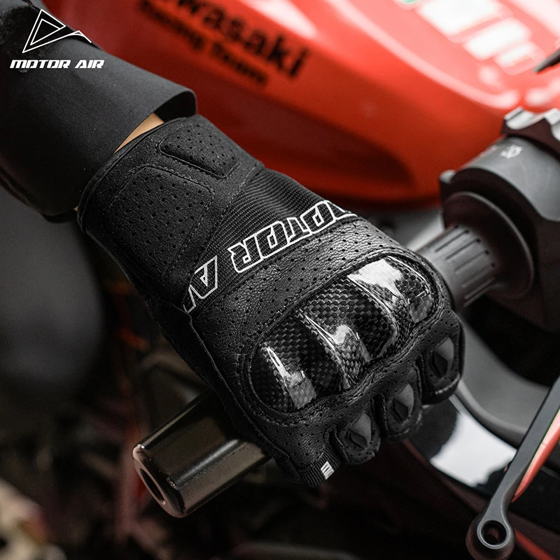

Motor-Air New Motorcycle Riding Gloves Carbon Fiber Joint Protective Summer Breathable Real Goat Leather Non-slip Wear-resistant