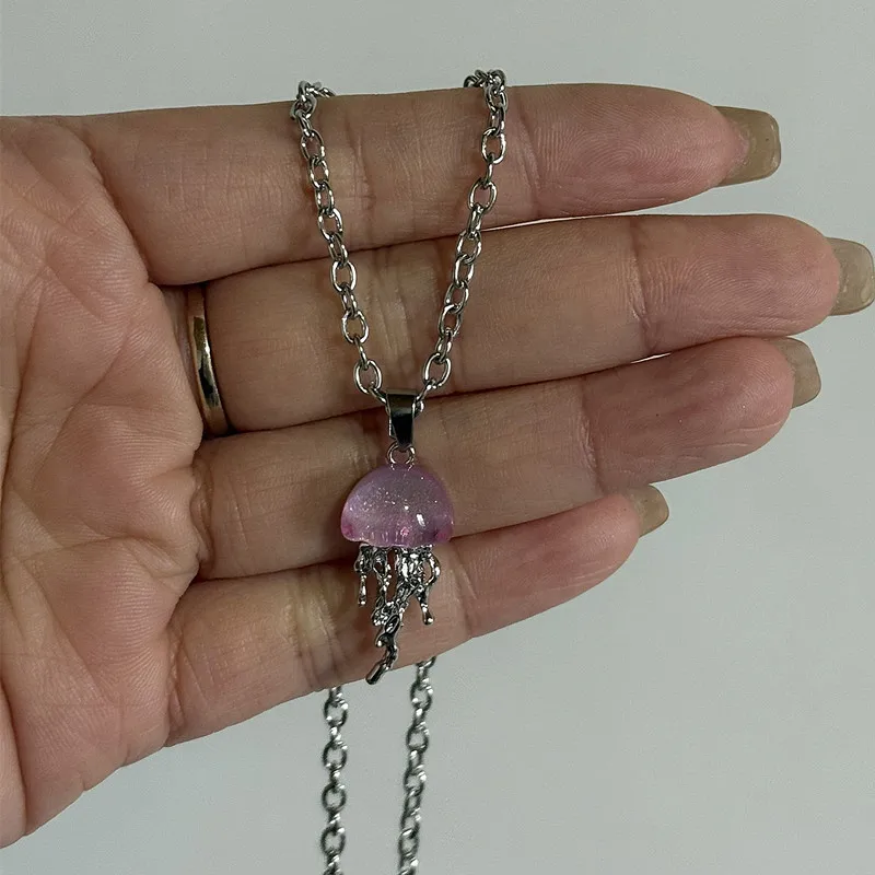 Mode Silber Farbe Seestern Quallen Tropfen Halskette Für Frauen Vintage Paar Elegante Lange Quasten Charme Halskette Schmuck – Detail 6