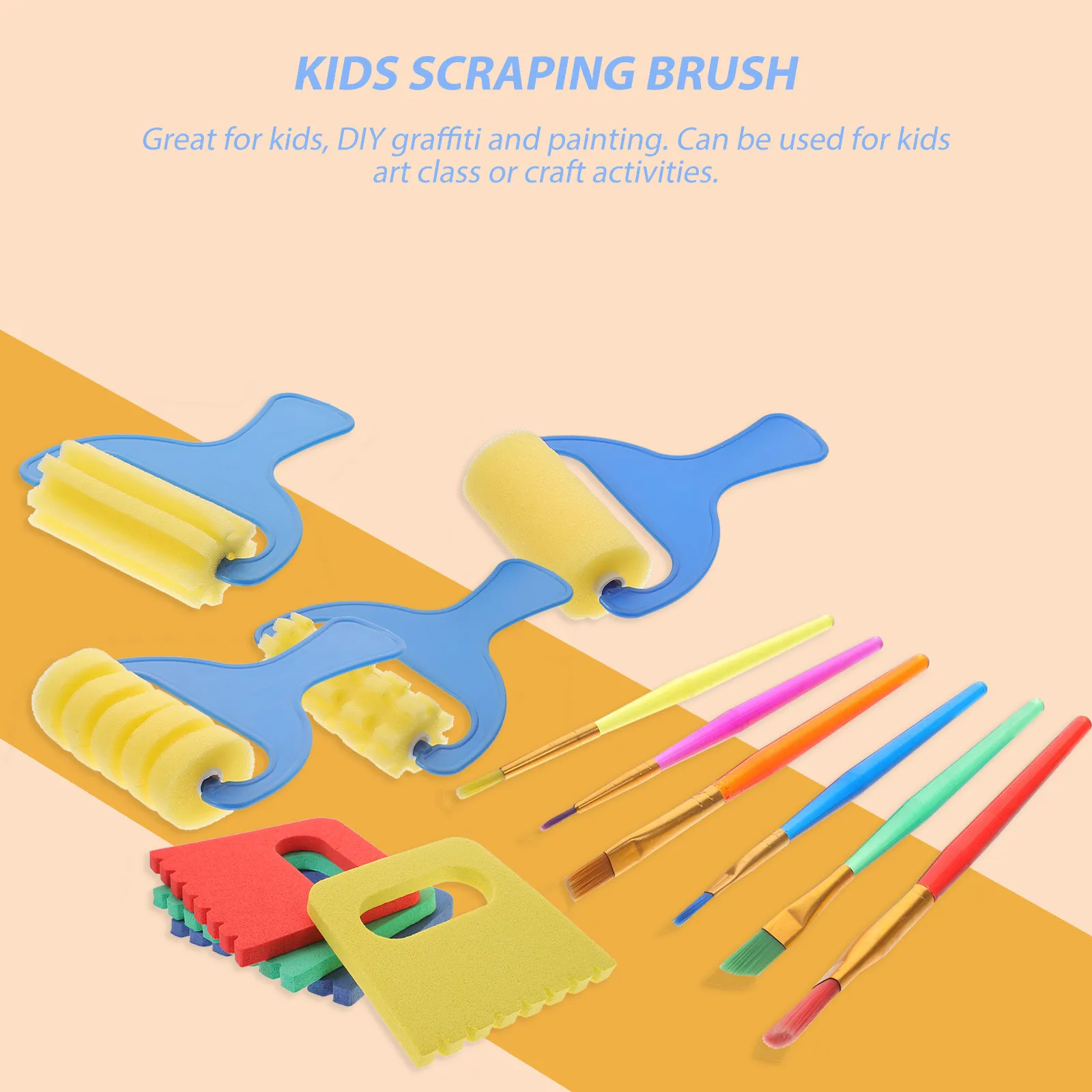 

1Set Paint Scraper Set Drawing Brushes for DIY Crafts Graffiti Painting Early Learning Art Tool Paint Scraper