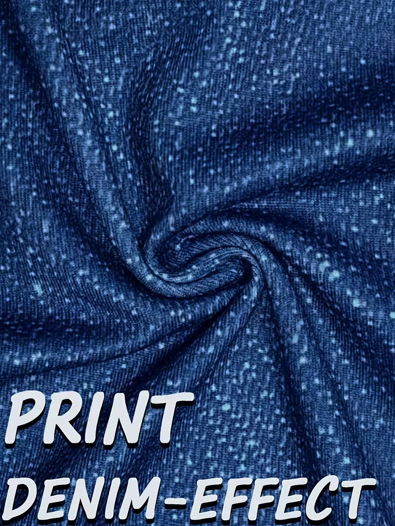 Bedruckte Leggings, Stoff ohne Denim, Caprihose mit Scheintaschen- und Knopf-Print, hochelastische, neu eingetroffene, modische Skinny-Hose5 – Detail 5