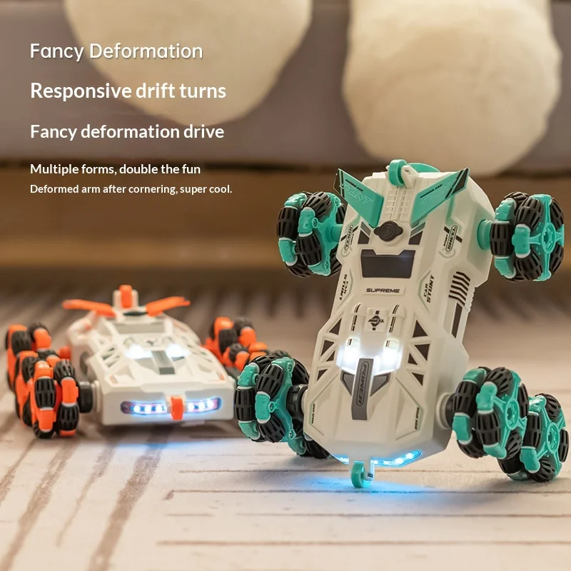 รถบังคับวิทยุหกล้อแบบสวิงอาร์ม ควบคุมด้วยท่าทาง แปลงร่างได้ บังคับดริฟท์ พ่นควัน ปีนป่าย ขับเคลื่อนออฟโรด