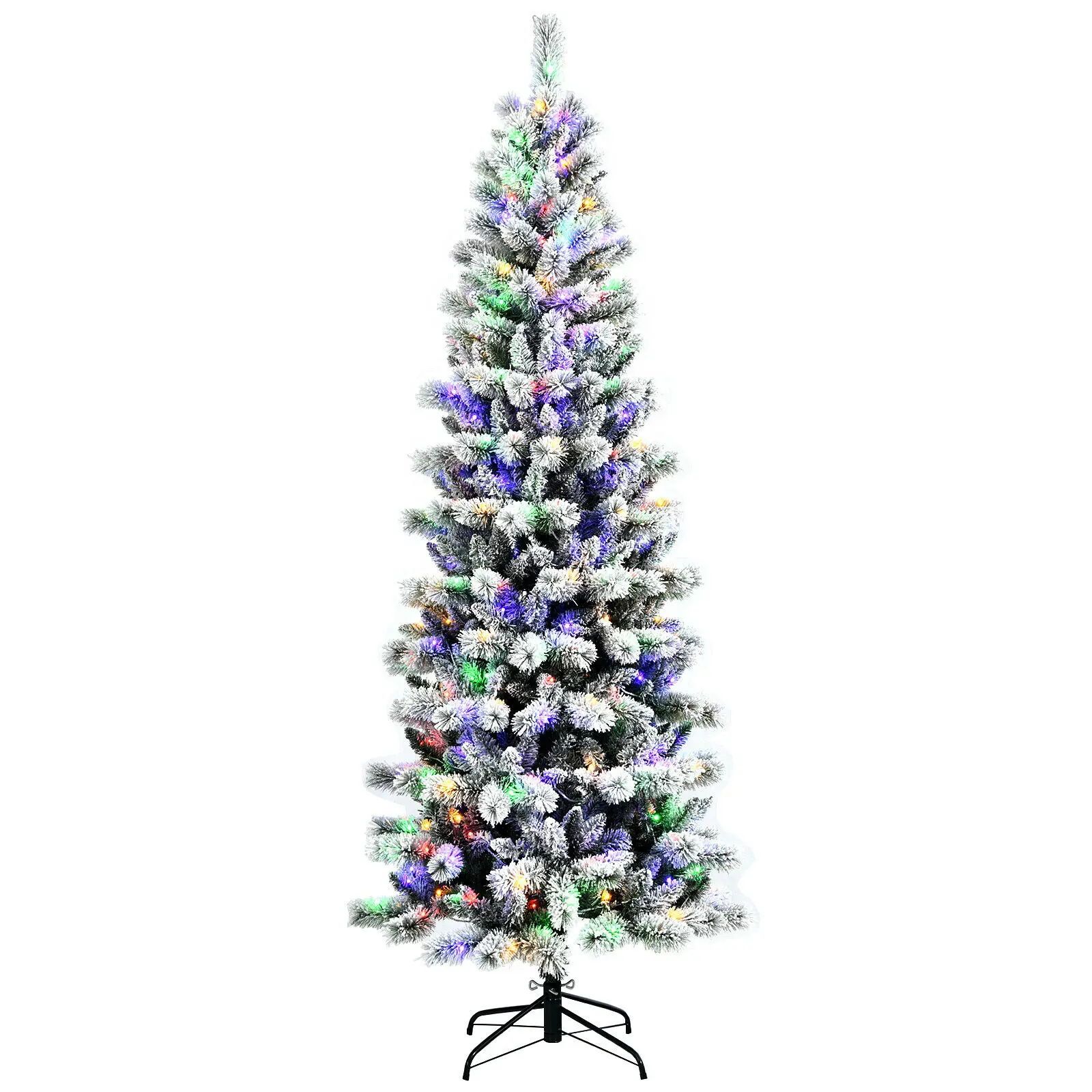 7.5FT Pre-Lit Artificial Christmas Tree 1100 Tips w/140 Ornaments and 250 Lights