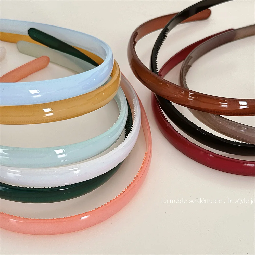 Headband Plastic Toothed Non Slip Jelly Color Solid Finish Face Washing Mask Daily Office Travel Women Hair Accessory