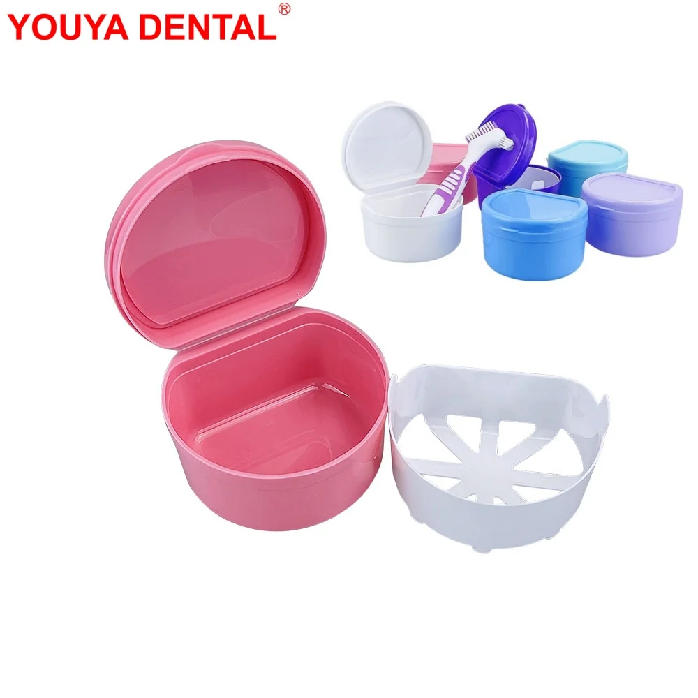 

1pc Dental False Teeth Storage Box Denture Bath Box Orthodontic Braces Retainer Case Mouth Guard Organizer Fake Teeth Containers