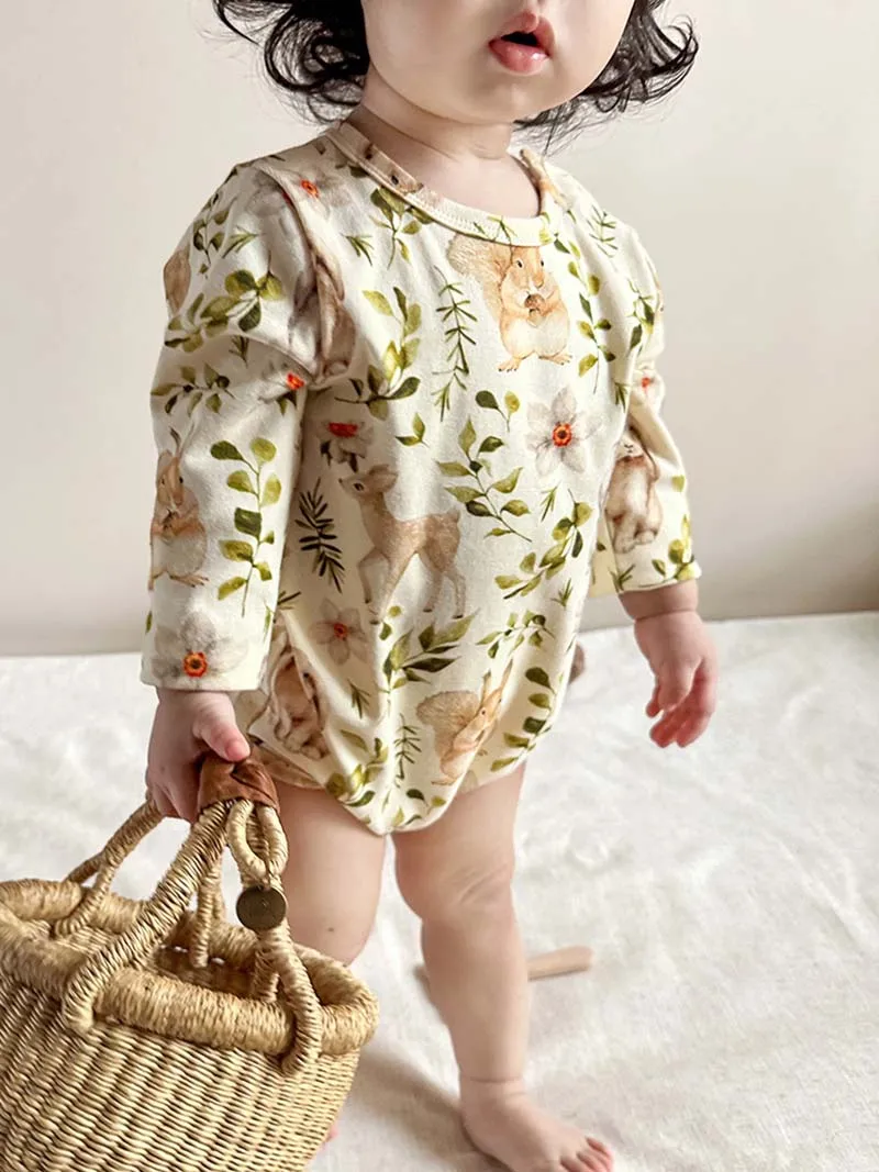 

Autumn Print Baby Romper 2023 Cartooon Baby Bodysuit Baby Creeper Newborn Long Sleeve Jumpsuit One-Pieces 0-24M