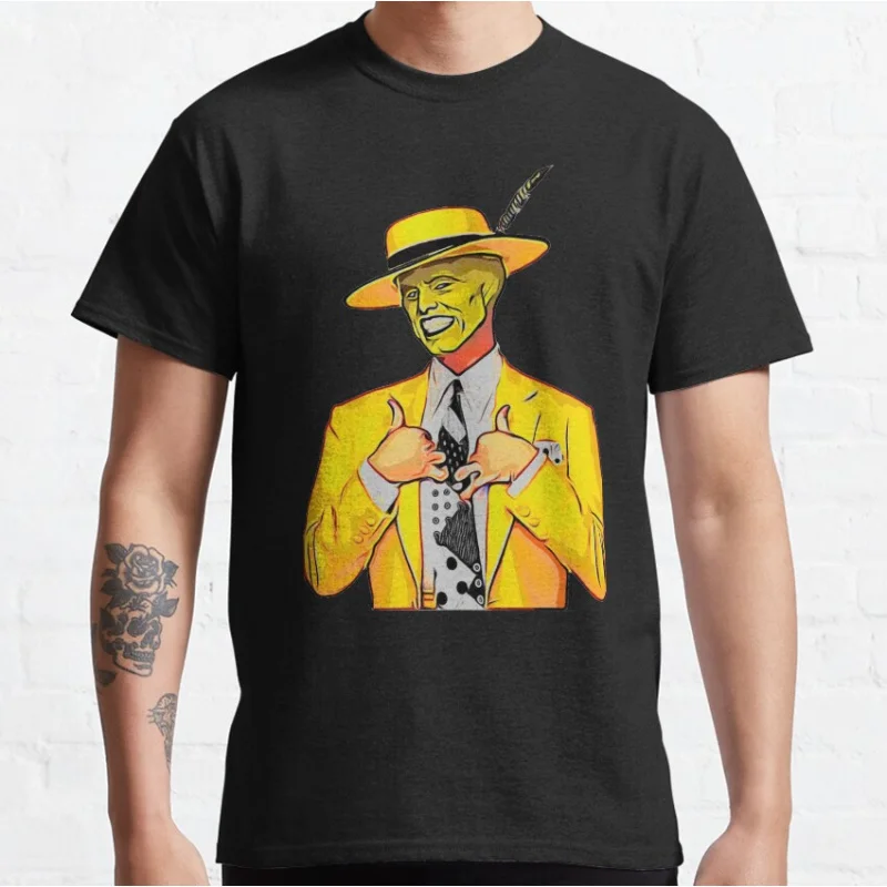 

0614 Funny Comedy The MASK Movie Jim Carrey 1994 Vintage Retro 90s film Graphic clothes 1005 cotton printed All size Tops S-6XL