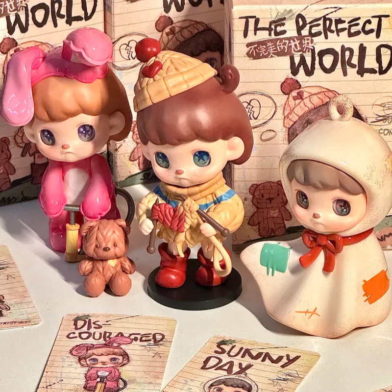 حقيقية Anmoo سلسلة العالم غير المثالي لطيف ألعاب شخصيات الحركة Kawaii شخصيات كرتونية صندوق أعمى دمى لعبة هدية لفتاة والأطفال