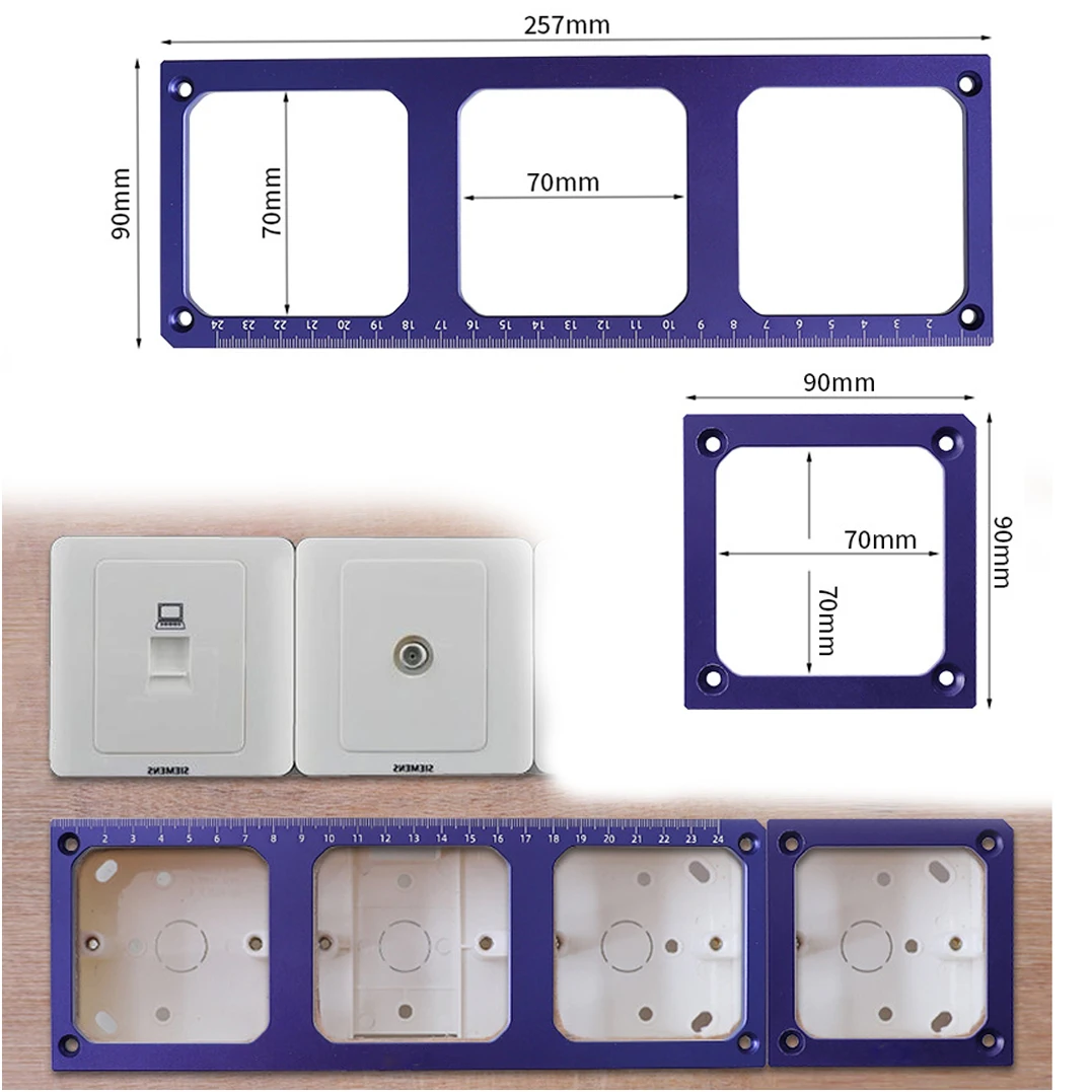 

Efficiently Create Standardized Openings with the Robust Aluminium Alloy Socket Slotting Template Size 90x90mm