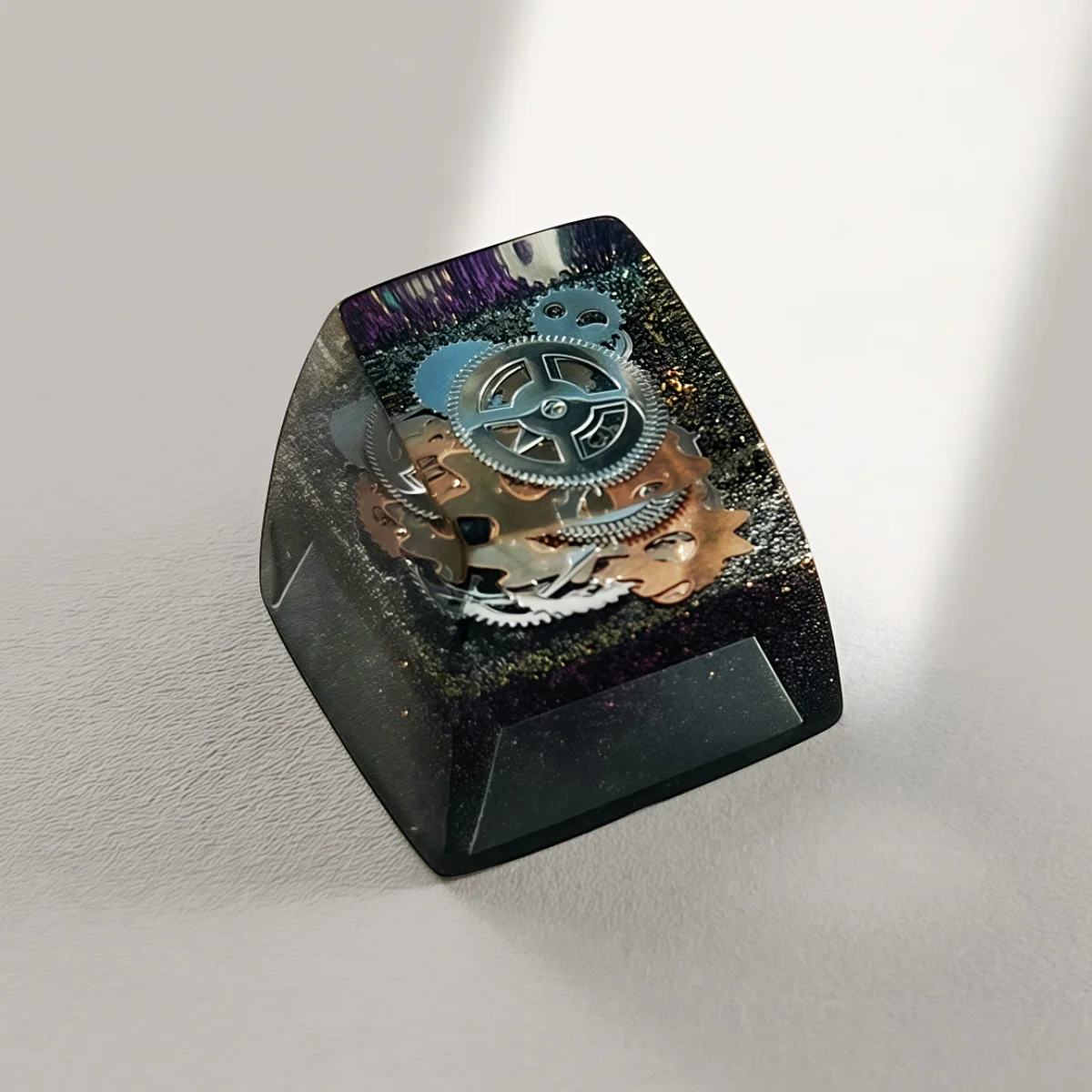 

SA R1 Profile Black Gold Time Resin Keycaps Personalized Handmade Single for MX Mechanical Keyboard