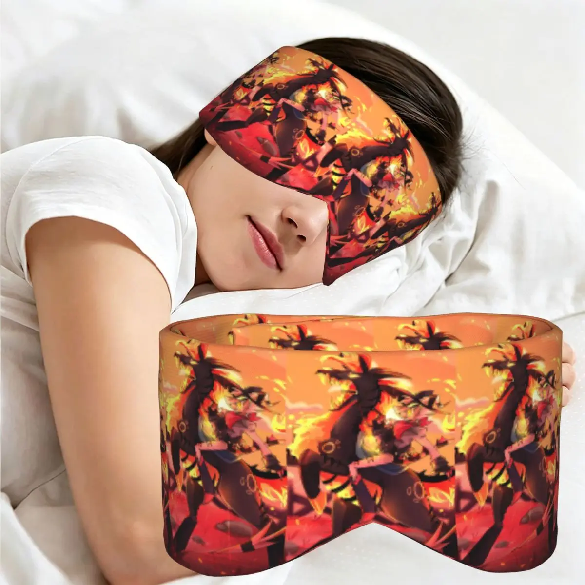 Anime Helluva Boss Striker sleep mask Light Blocking Portable Eye Cover for Girls Boys Travel Party Gift Eyeshade eyepatch
