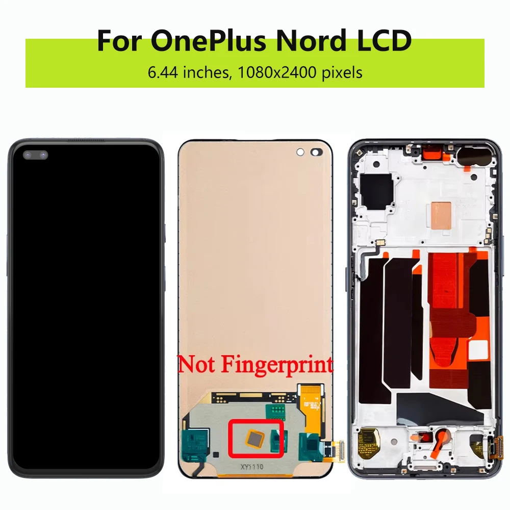 AMOELD For OnePlus Nord LCD Display Touch Screen 1+Nord AC2001 AC2003 LCD Digitizer Assembly Replacement