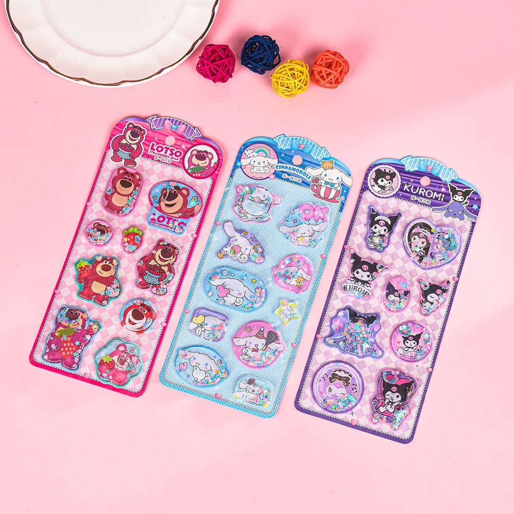 2026Anime Hello Kitty Hangyodon Cinnamoroll 3D Adesivo gelatina trasparente Cristallo Simpatici adesivi decorativi Custodie per telefoni Giocattoli fai da te