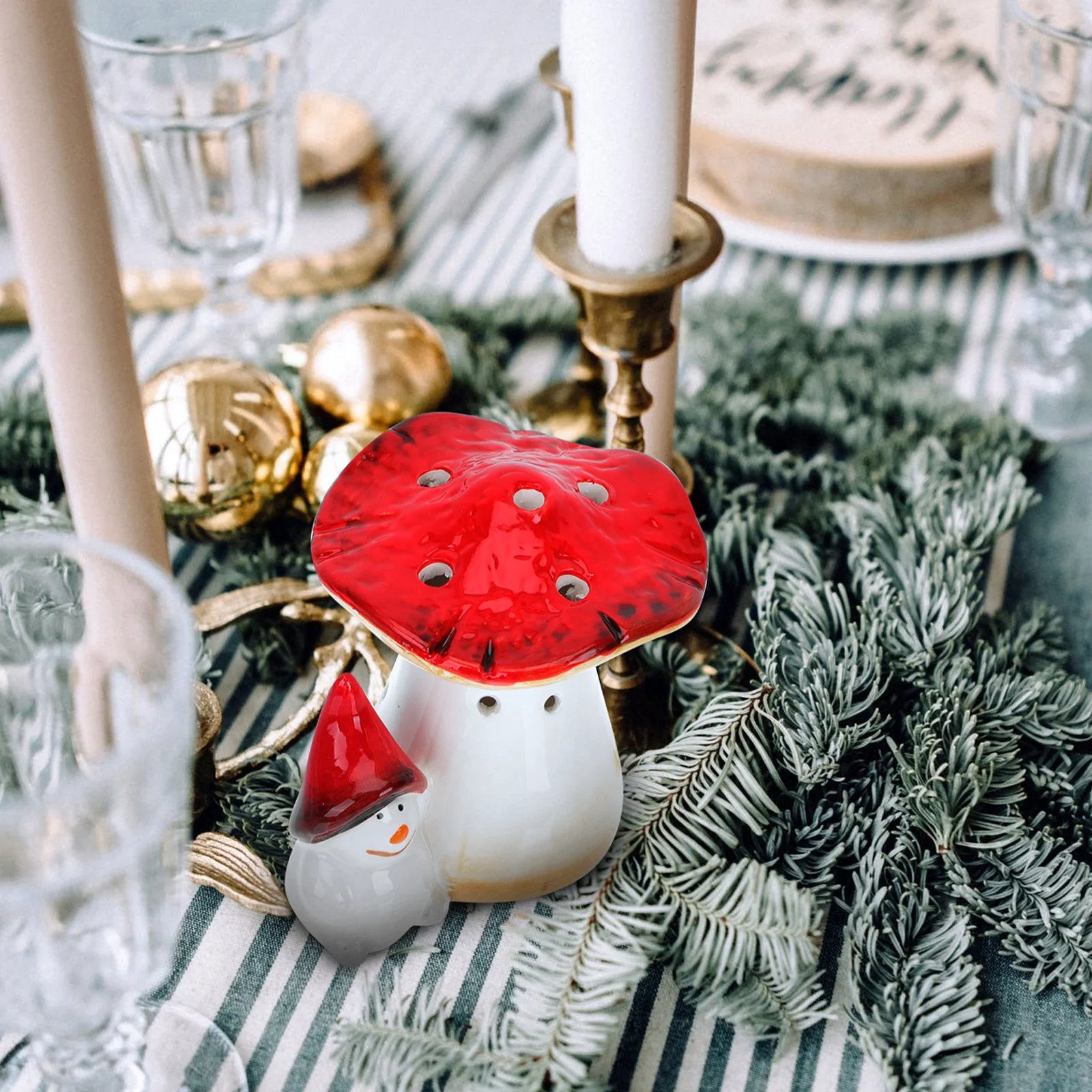 

Ceramic Ornaments Vintage Christmas Decor Tabletop Xmas Office Party Ceramics Festive Decoration Luminous Desktop