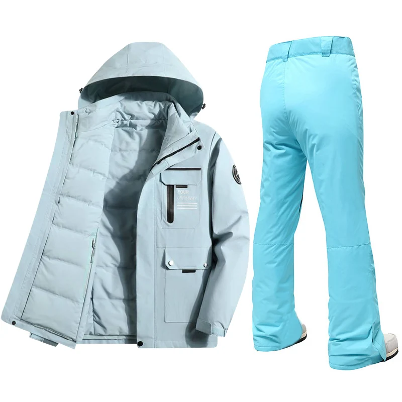 Doudoune de ski pour femme, imperméable, coupe-vent, chaude, pantalon de neige, sports de plein air, tenues de ski, hiver, 506