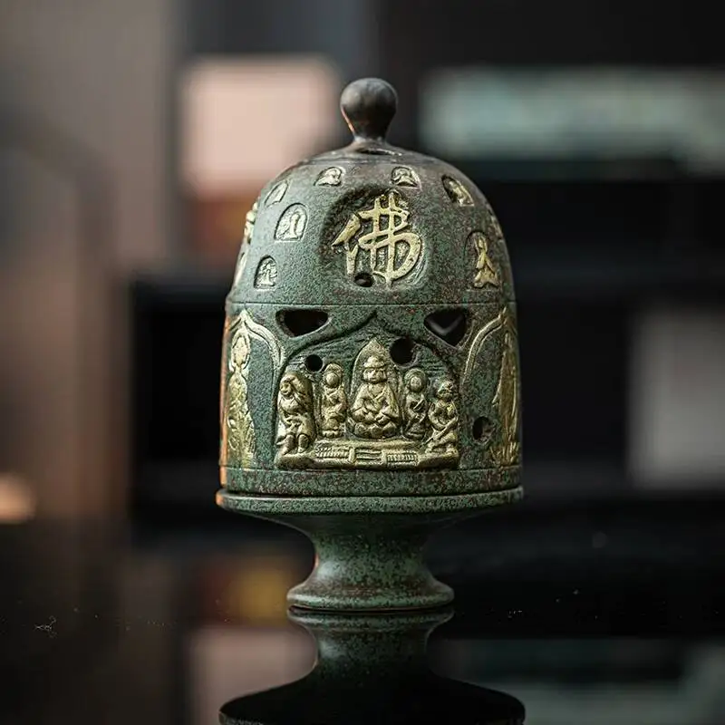 Ancient-Style Dunhuang Thousand-Buddha Cave Ceramic Holder For Home Use Indoor Incense Burner Retro National Trend Ornament