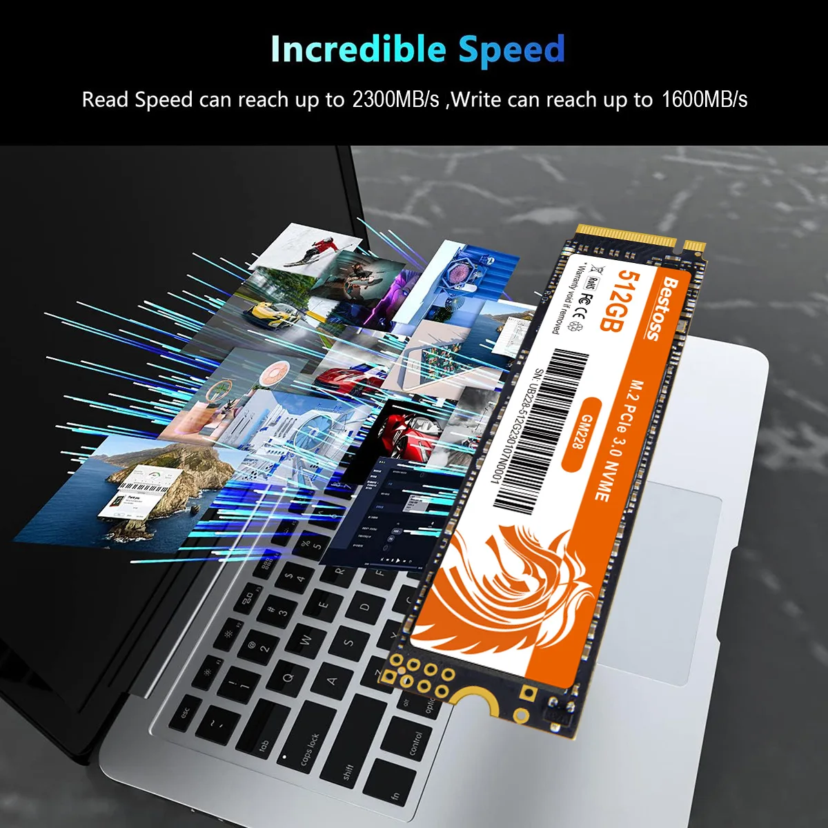 Bestoss NVMe M.2 2280 PCIe 3.0 SSD 128GB/256GB/512GB/1TB TLC
