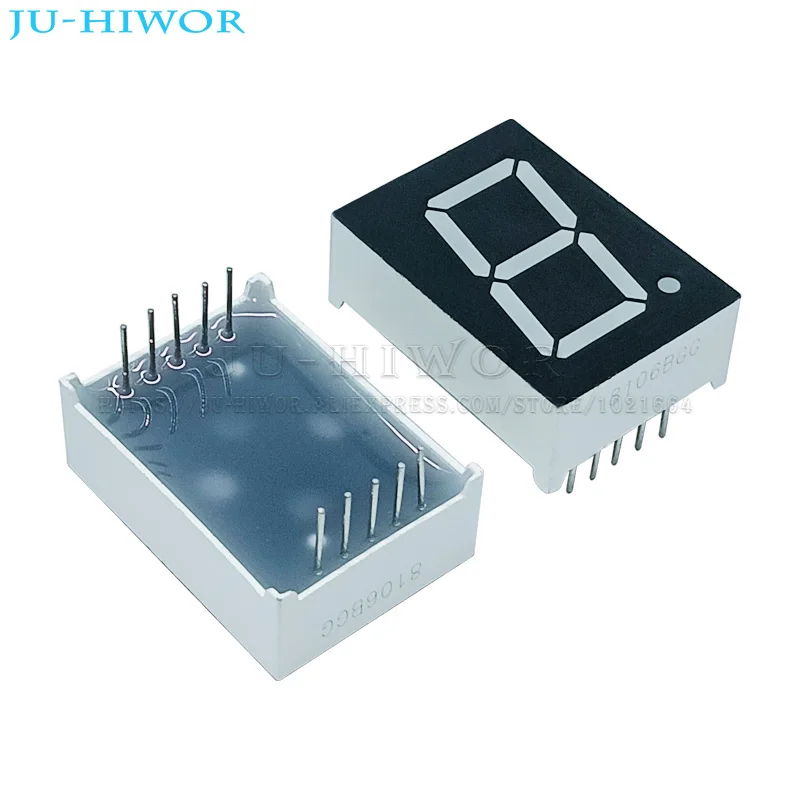 10pcs 10Pins 8106AGG 8106BGG 0.8 Inch 1 Digit Bits 7 Segment Jade green LED Digital Display Digitron Common Anode Cathode C-A