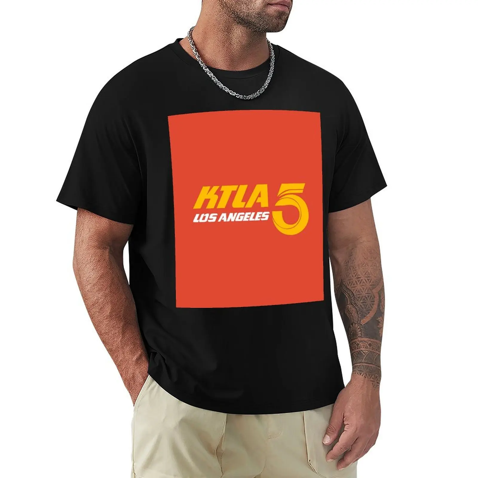 

KTLA 5 1980s T-Shirt graphics clothes blue lock heavyweight t shirts for men
