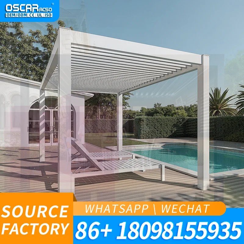 5M X 3M Aluminum Sunshade Structure CE TUV Certified Customizable Color DIY Design Patio Terrace Beach Use High Reorder Rate per