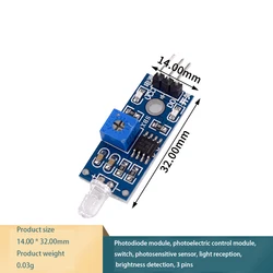 Photodiode Module, Photoelectric Control Module, Switch, Photosensitive Sensor, Light Reception, Brightness Detection, 3 Pins