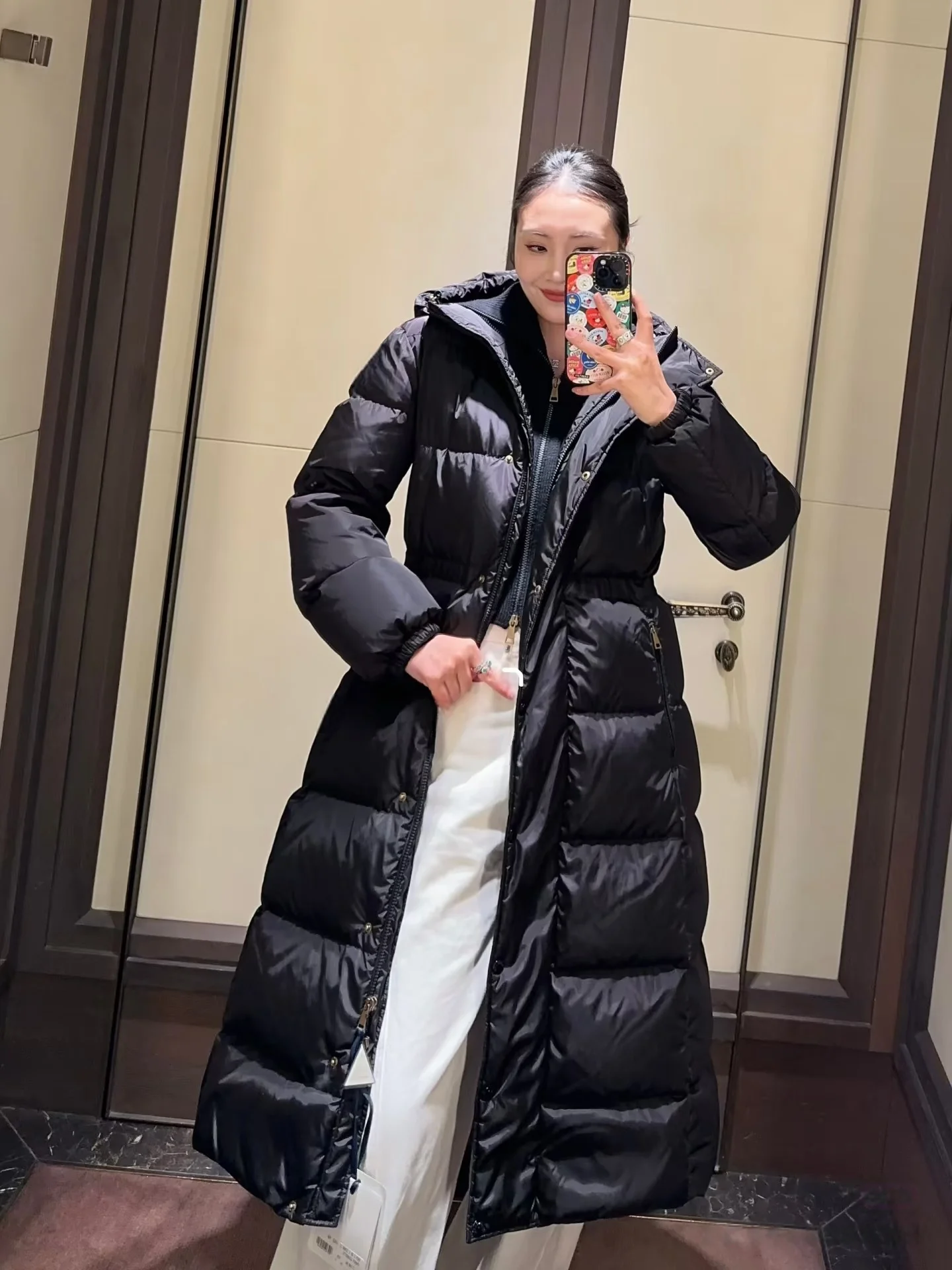 

2025 New Version Thickened Paper Figure Princess in Escape Goose down Jacket Ankle-Length Hooded Super Long over Knee