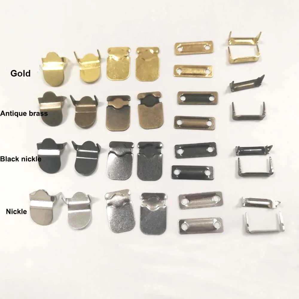 60Sets/Lot 4-Part Trousers Hooks Metal Brass Buttons Silver Nickle / Black Nickle /Bronze/Gold color