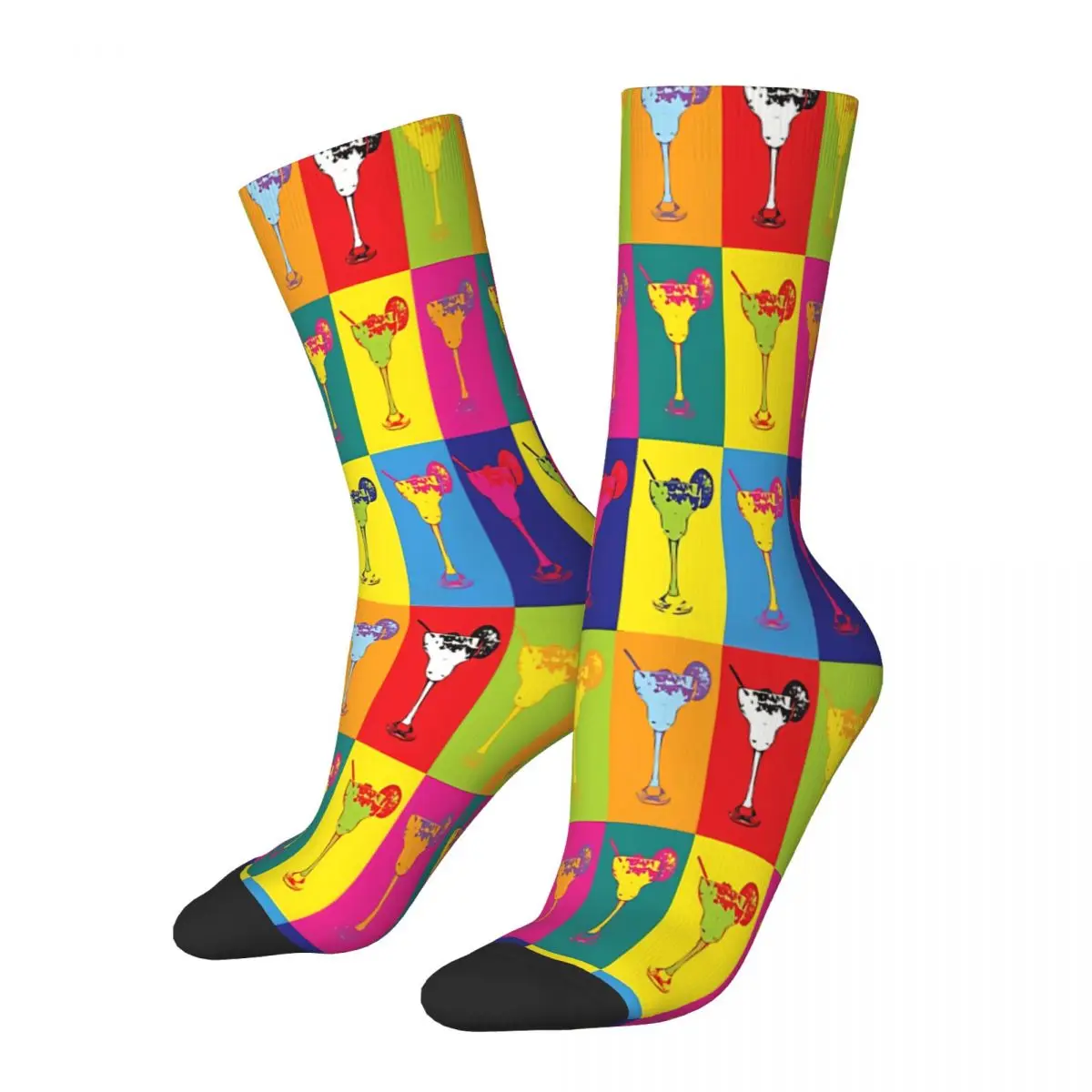 Margarita Cocktails Retro Graphics Pop Art Socks Male Mens Women Winter Stockings Printed