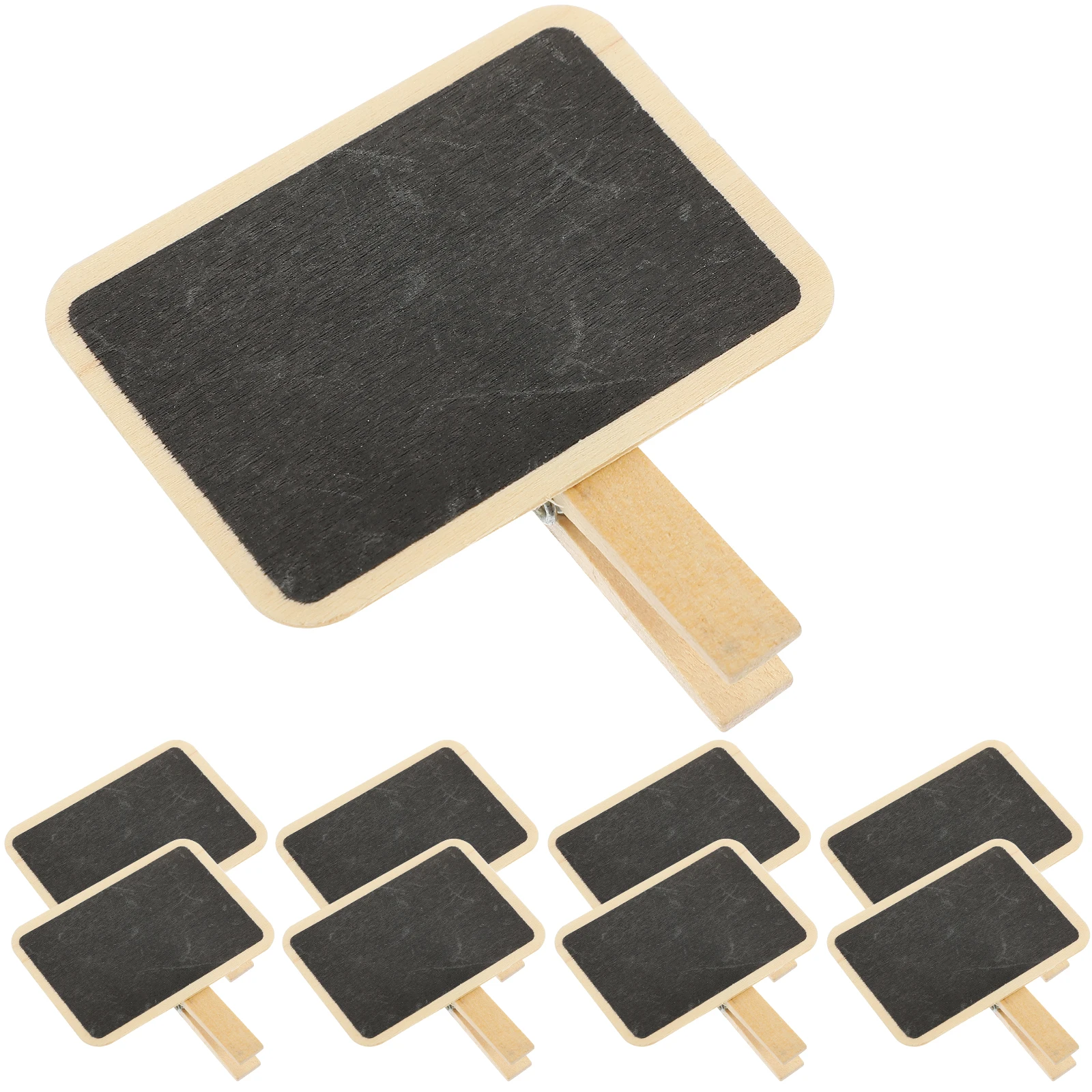 

10pcs Mini Wood Blackboard Clips Message Boards Cards Memos Label Chalkboard Markers Food Label Clamps Garden Nursery Signs
