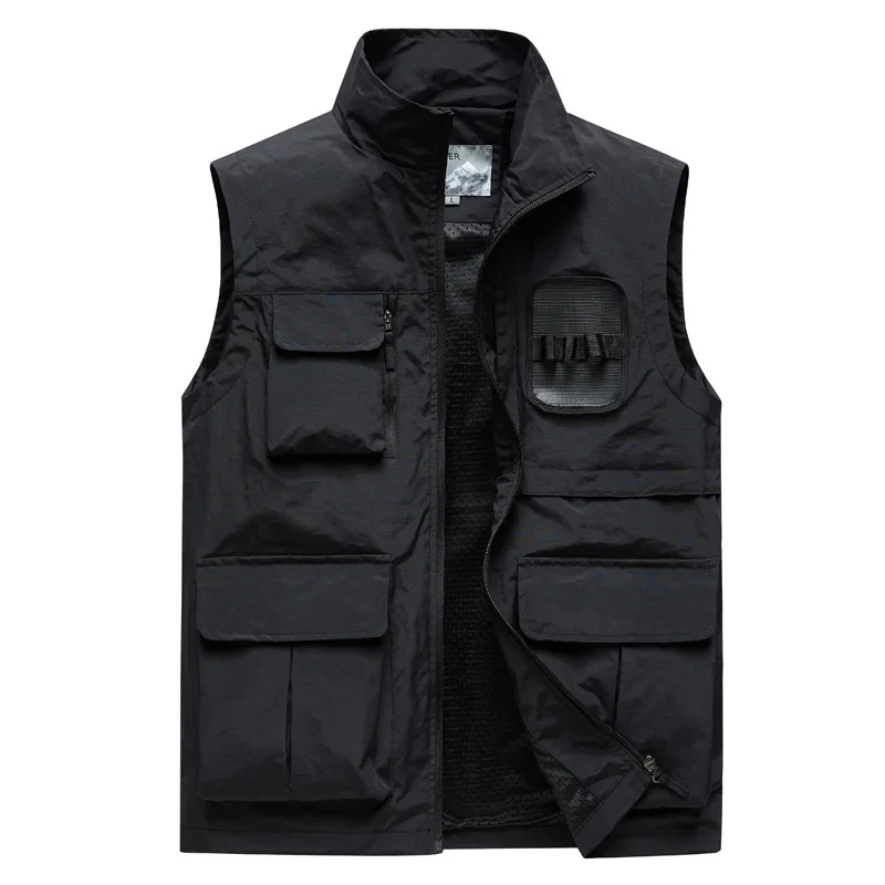 Men Mesh Vest Multi Pockets Sleeveless Jacket Reporter Loose Outdoor Casual Thin Fishing Vests Waistcoat Tactical Hunting Vest