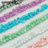 GUFEATHER ME98,jewelry accessories,18k gold plated,copper,natural stone,hand made,charms,jewelry making,diy pendants,50pcs/lot