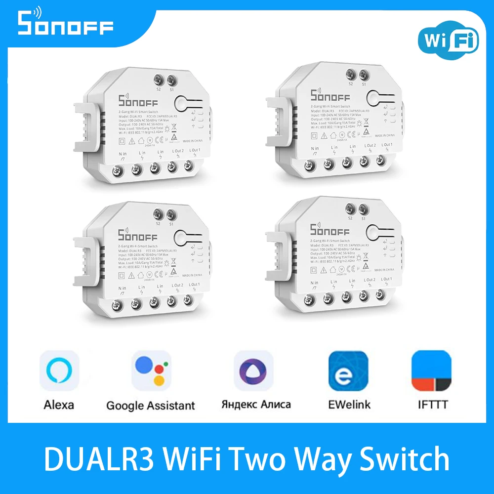 

SONOFF DUAL R3 2 Gang Dual Relay Module DIY MINI Smart Switch Power Metering Smart Home Control Via EWeLink Alexa Google Home