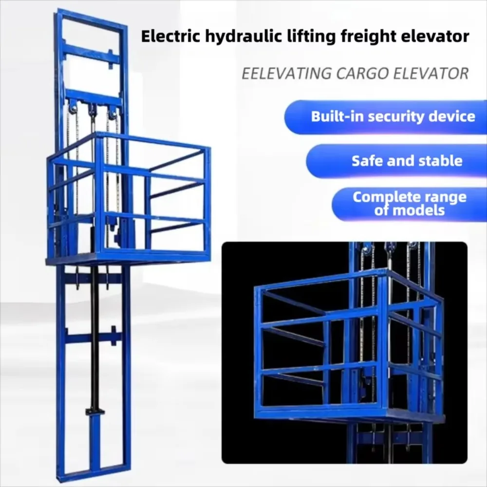Factory Warehouse Vertical Transport Equipment Custom Double Rail Electric Cargo Lift Mini Hydraulic Lifting Platform