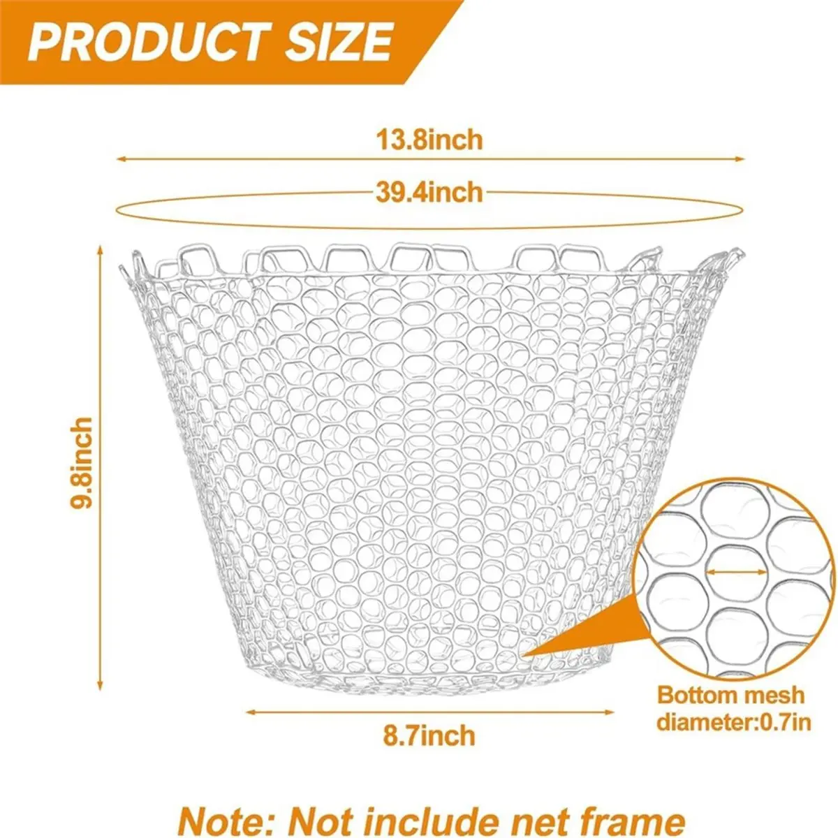 salego 2Pcs Rubber Fishing Net Replacement Netting Without Handle Fly Fish Landing Nets Bag Foldable Rubber Mesh White - view 4