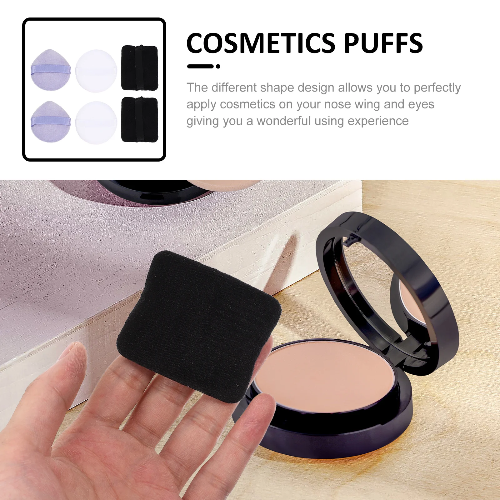 Conjunto de 6 peças de esponjas faciais, almofadas de maquiagem práticas e duráveis para pó solto, fáceis de limpar e usar como lindos presentes para amigos