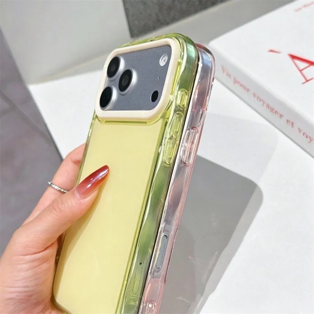 17 Pro Max Case Jelly Color Cover For iPhone Air Clear Frame Hard Back Shockproof Phone Capa Coque Funda view 5